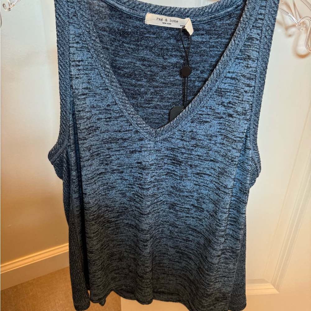 Rag & Bone Heathered Blue Ramona Tank Top, XS, tags on